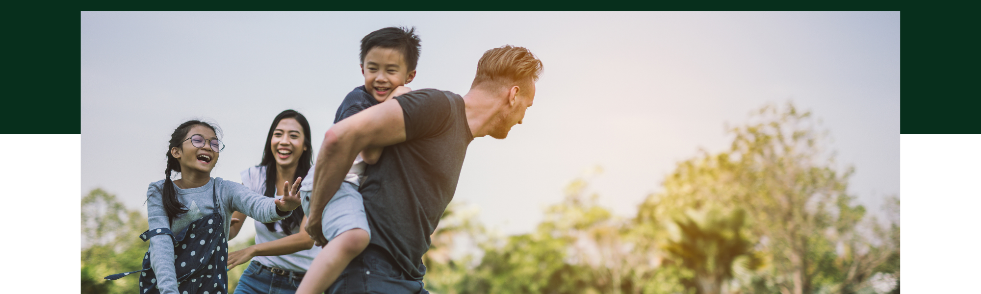 happy family outdoors 